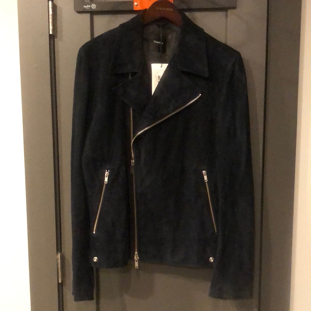 NWT suede Theory moto jacket size M